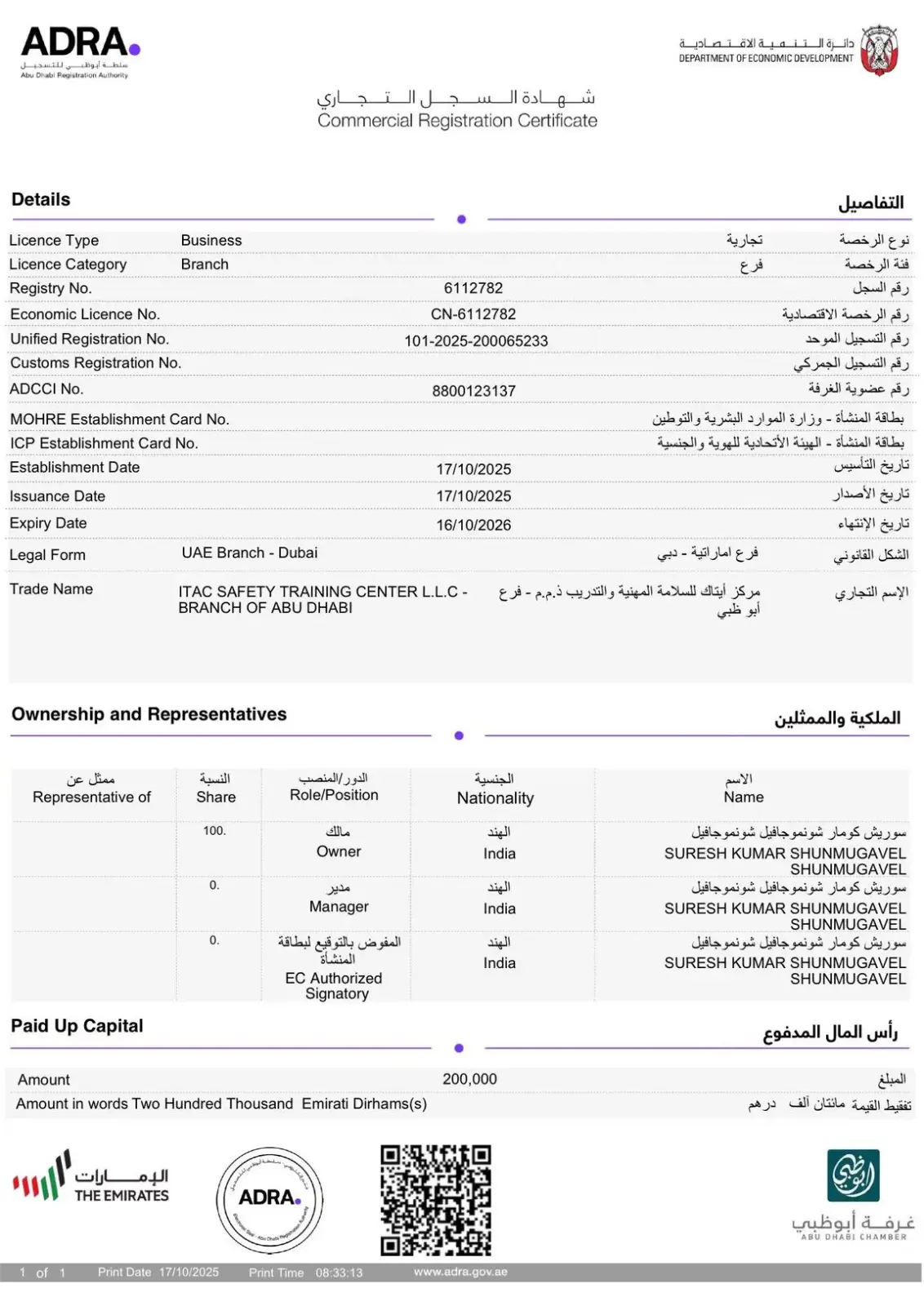 ADRA Approved ITAC Safety