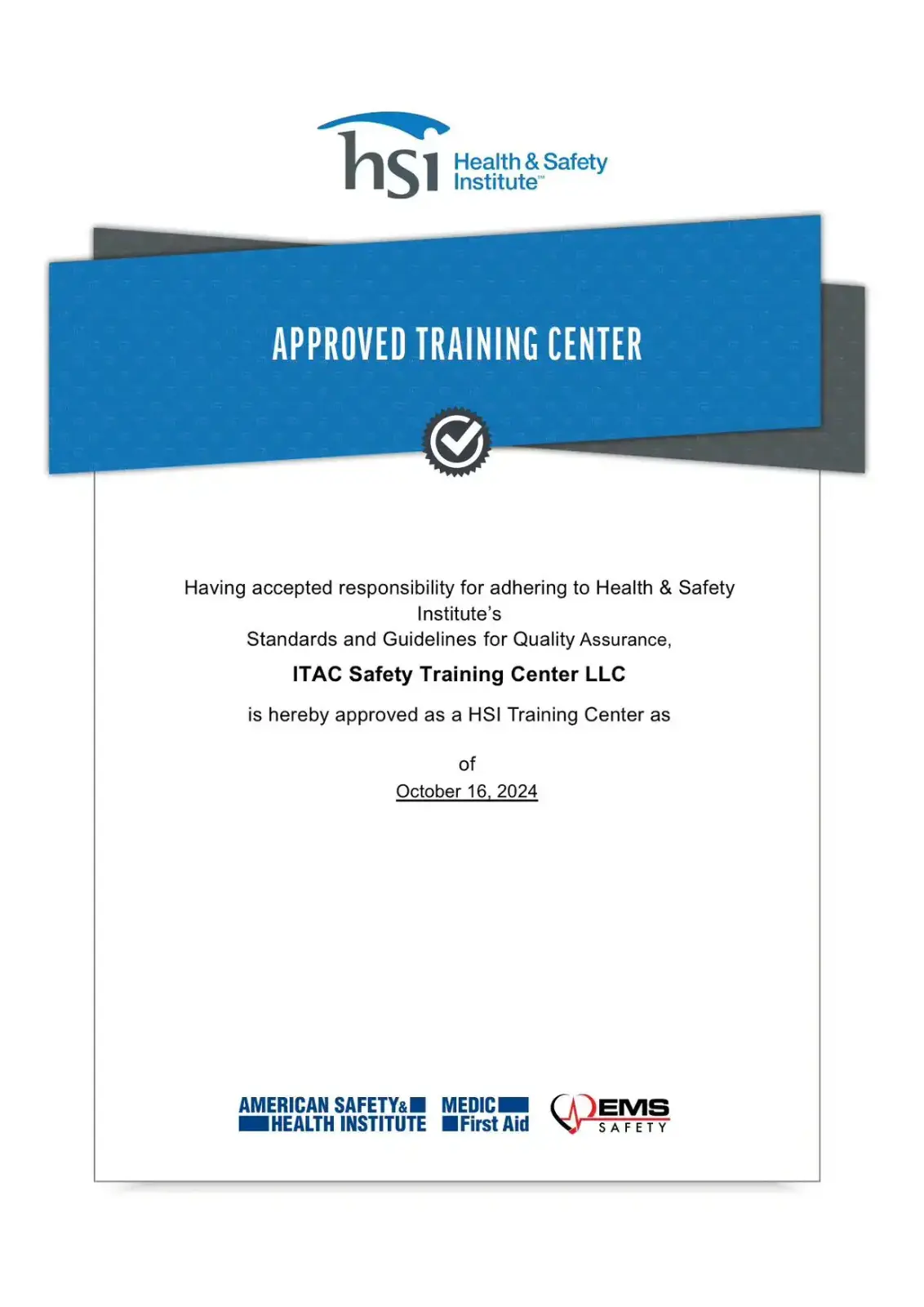 HSI-APPROVED-TRAINING-CENTER-ITAC-SAFETY Dubai