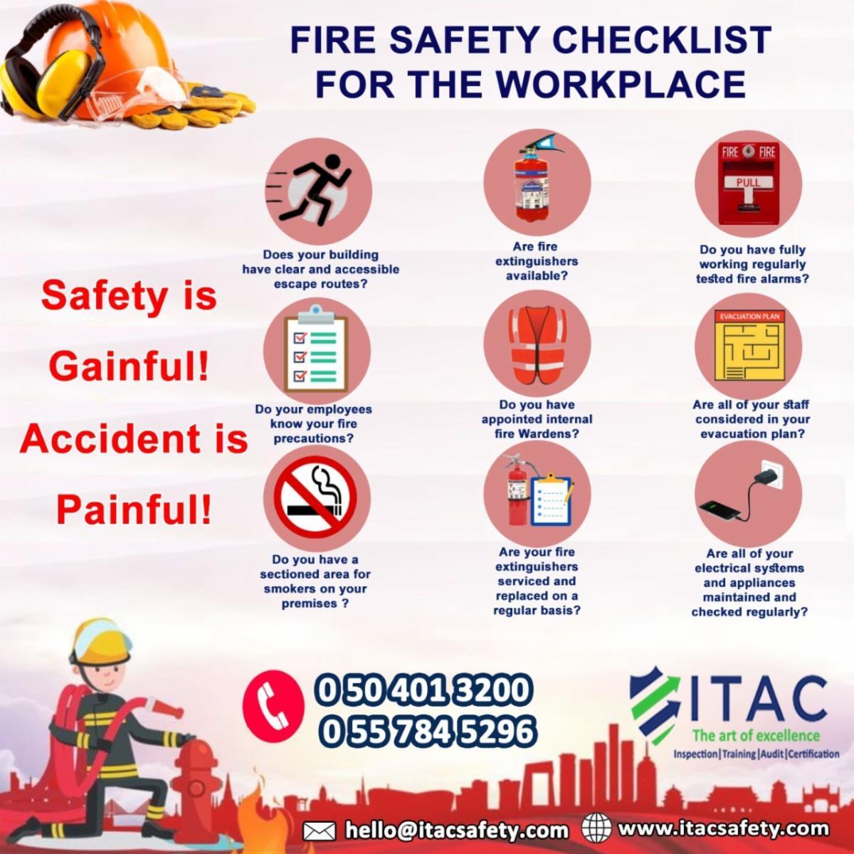 Fire Safety Checklist For Workplace